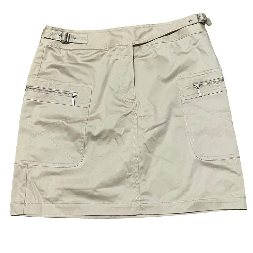 Antonio Melani Tan Belted Skirt Size 8